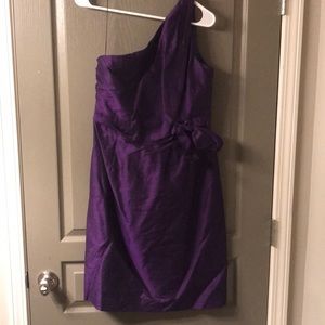Purple one shoulder dress